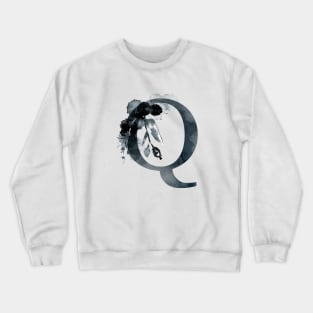 Floral Monogram Q Dark Herbs And Flora Crewneck Sweatshirt